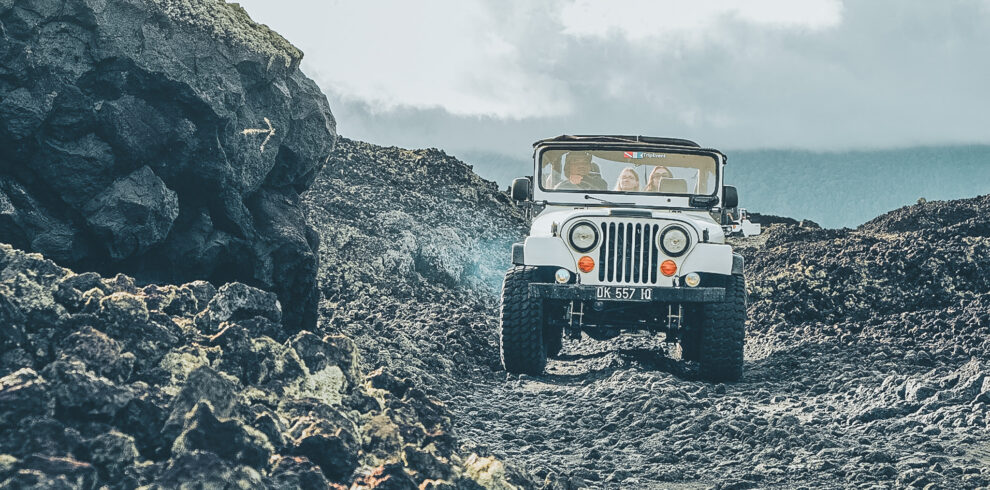 Black lava jeep safari tour Mount Batur Bali