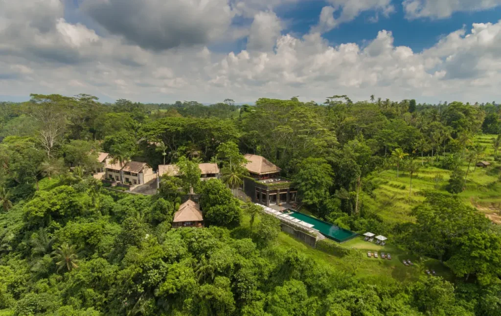- Bali Adventours Alila Ubud Bali, a modern hotel accommodation in a tranquil setting that is pet and dog-friendly, suitable for traveling with pets.