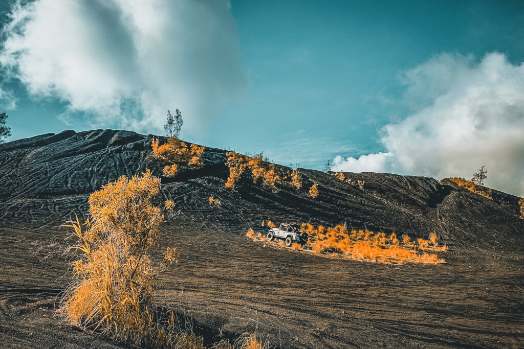 Bali volcano jeep tour black lava black sand