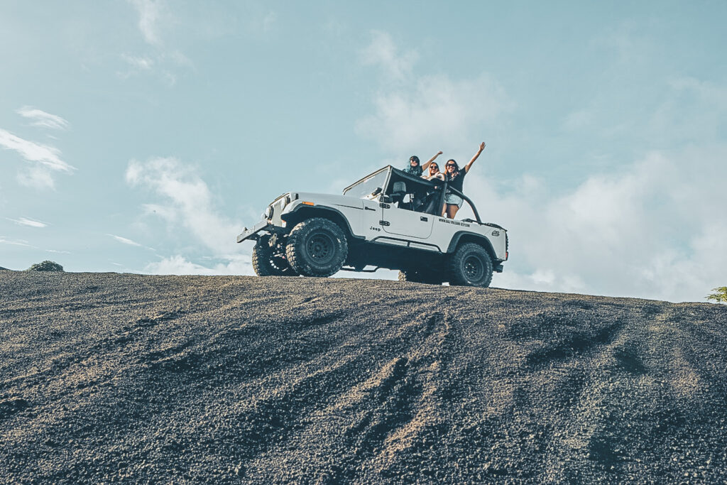 Mount Batur black lava field off road adventure