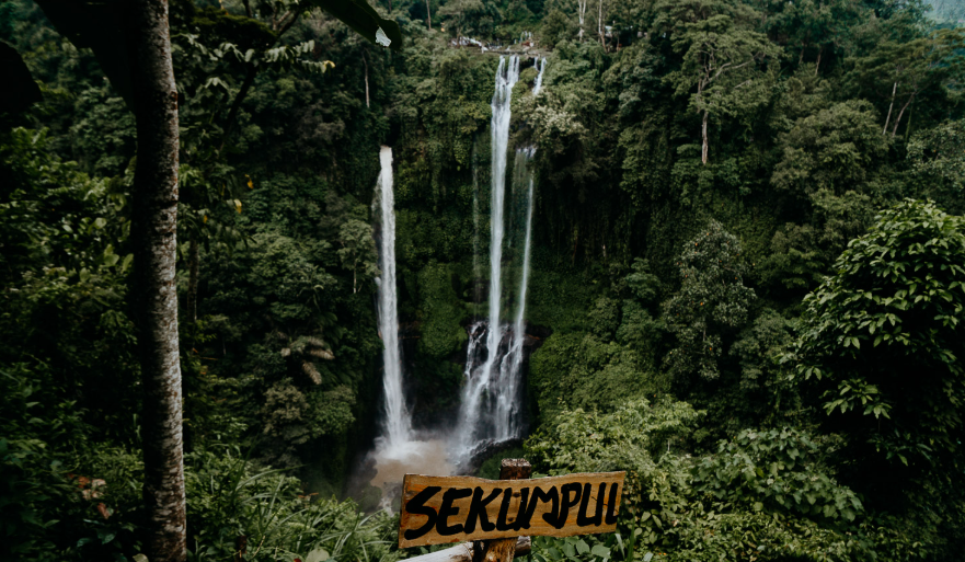 Sekumpul Waterfall, a stunning natural site for day trips from Ubud, ideal for nature lovers on Bali excursions.