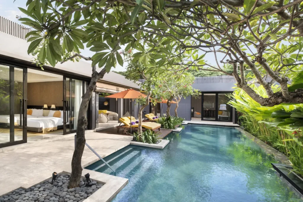 W Bali Seminyak Hotel, a vibrant and stylish accommodation explicitly pet and dog-friendly, perfect for traveling with pets in Bali.