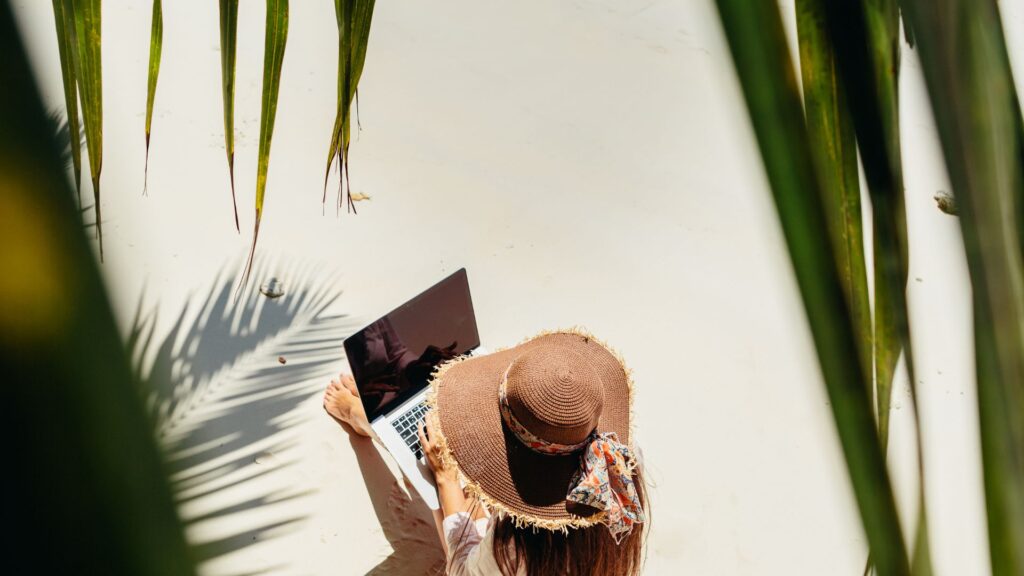 Modern luxury Airbnb and hotels in Bali designed for digital nomads with workspaces.
