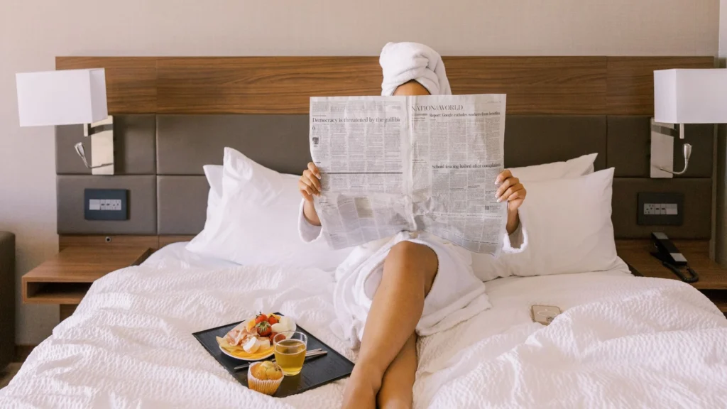 Cozy budget-friendly hotel room in Bali with complimentary morning breakfast.